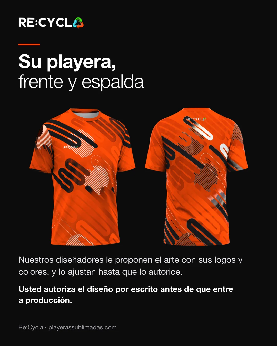 Diseño de playera sublimada personalizada, frente y espalda