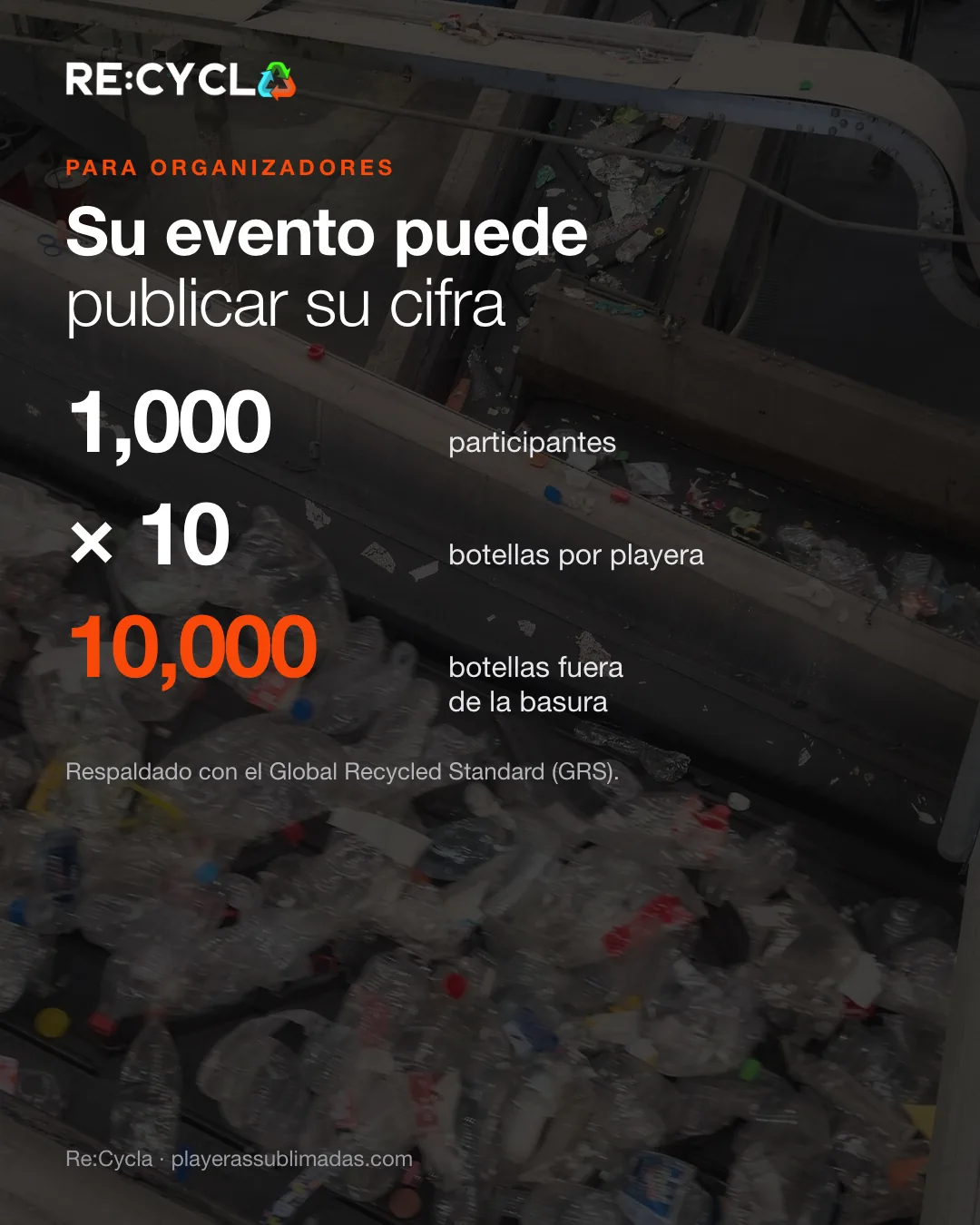 Cuántas botellas saca de la basura un evento deportivo con playeras recicladas