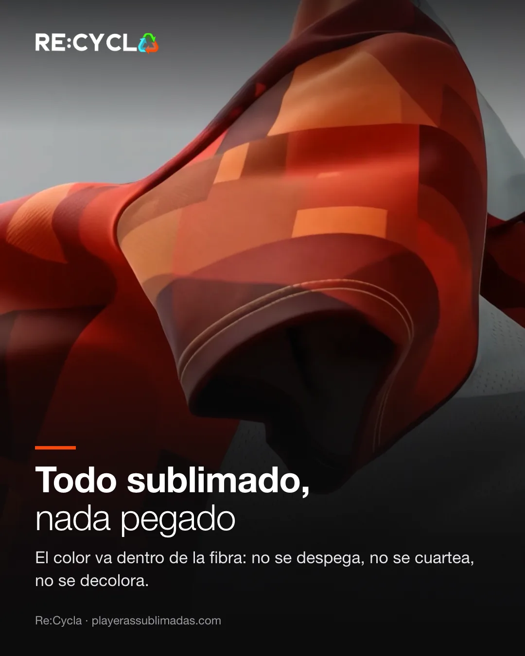 Tela sublimada en detalle: el color queda dentro de la fibra