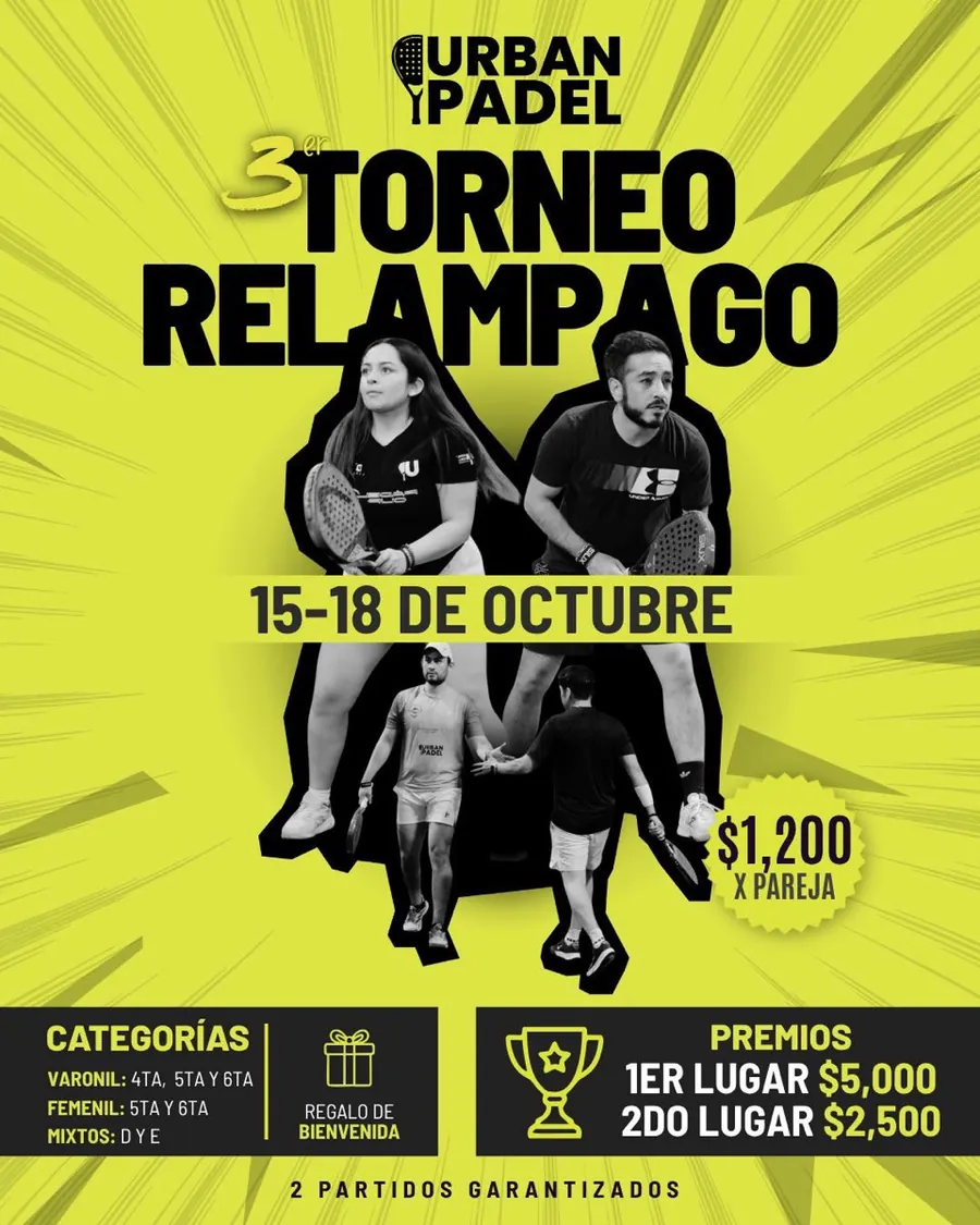 Convocatoria de 3er Torneo Relámpago Urban Padel