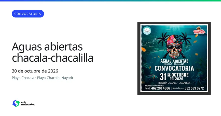 Convocatoria de Aguas Abiertas Chacala-Chacalilla 2026
