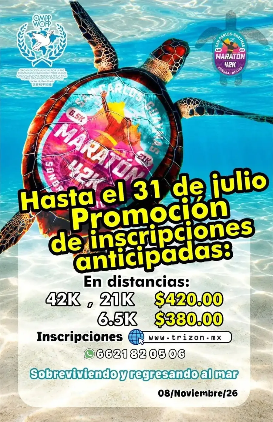 Convocatoria de Maratón San Carlos-Guaymas 2026 (16ª edición)