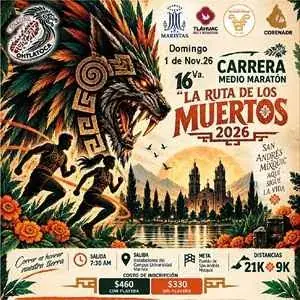 Convocatoria de 16ª Carrera Medio Maratón La Ruta de los Muertos 2026