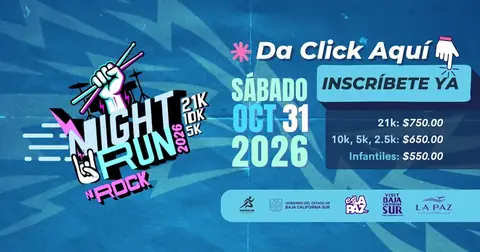 Convocatoria de Night Run 'N Rock La Paz 2026