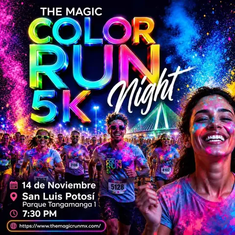 Convocatoria de The Magic Color Run Night SLP 2026